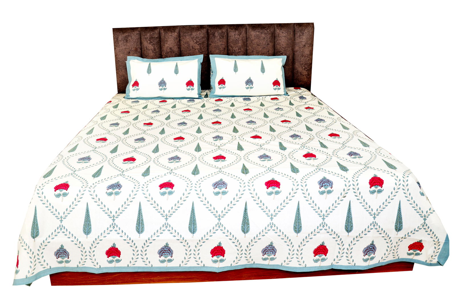 Hand Block Printed Cotton King Size Bedsheet