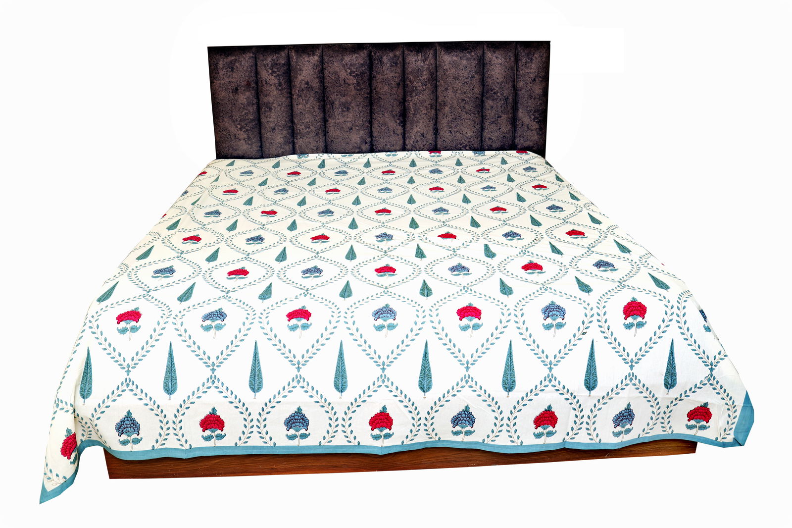 Hand Block Printed Cotton King Size Bedsheet Image