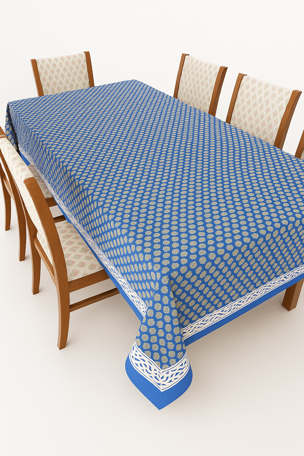 Hand Block Printed Cotton Table Cloth | Artisan-Made Table Linen for Elegant Dining 60 by 90 inches