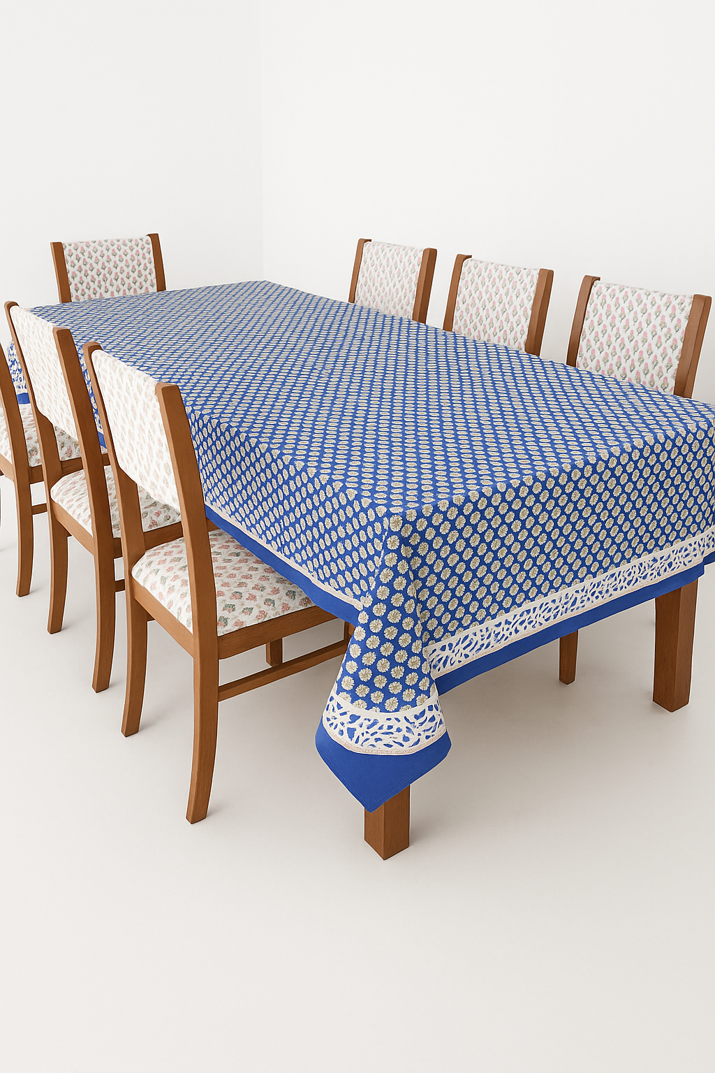 Hand Block Printed Cotton Table Cloth | Artisan-Made Table Linen for Elegant Dining 60 by 90 inches Image