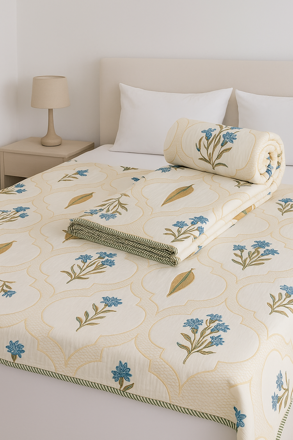 Pure Cotton Hand Block Print Dohar – Lightweight AC Blanket for Summer Image