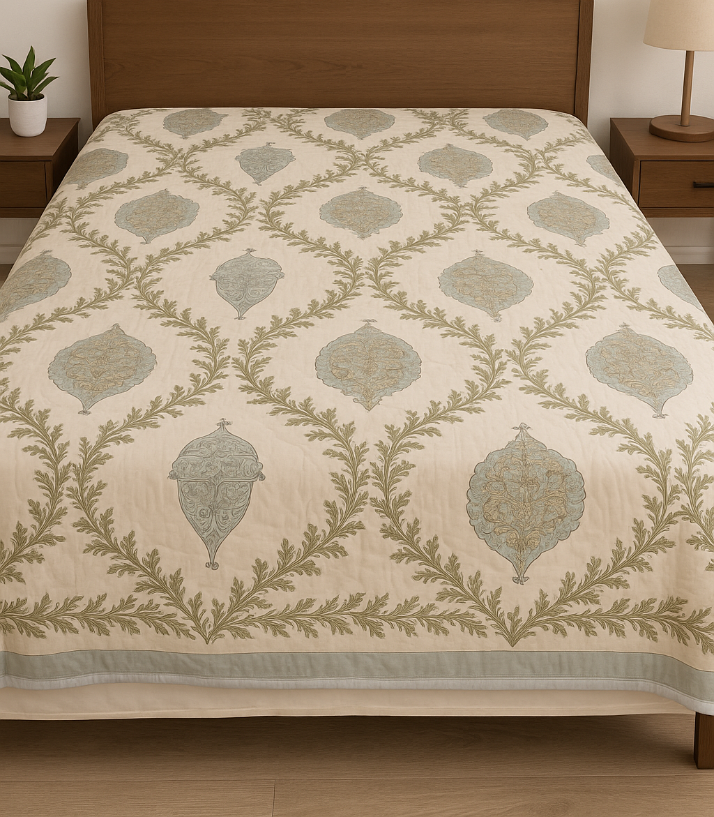 Pure Cotton Hand Block Print Dohar – Lightweight AC Blanket for Summer