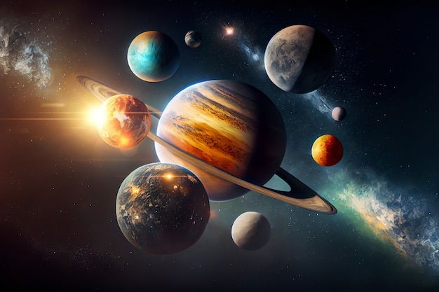 Planetas do sistema solar _ imagem gerada com IA