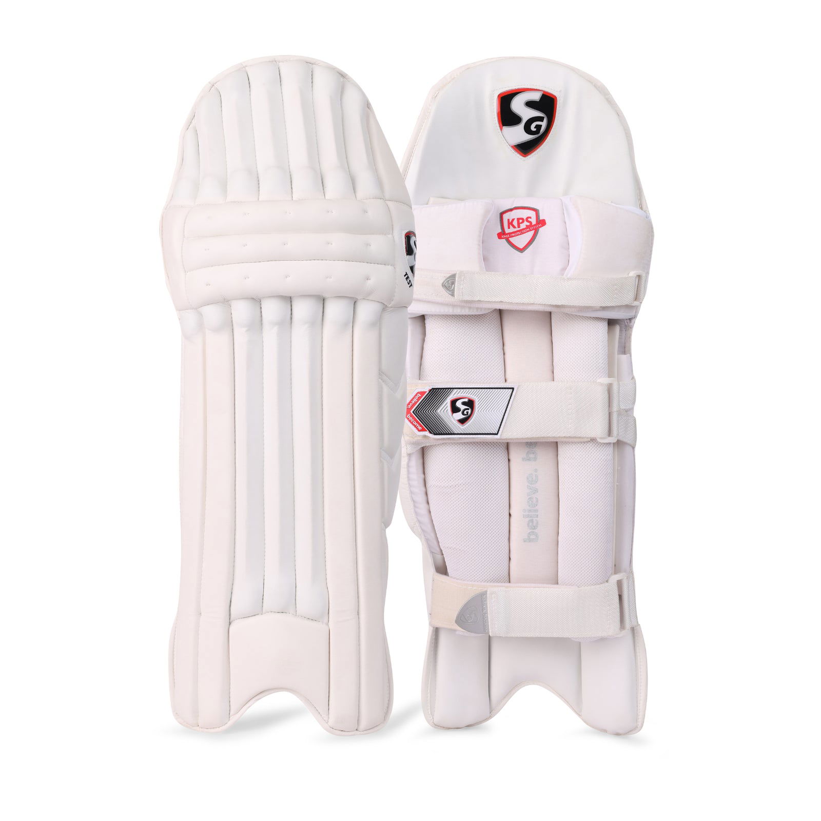 SG Test White Cricket Batting Leg Guard Pads Image