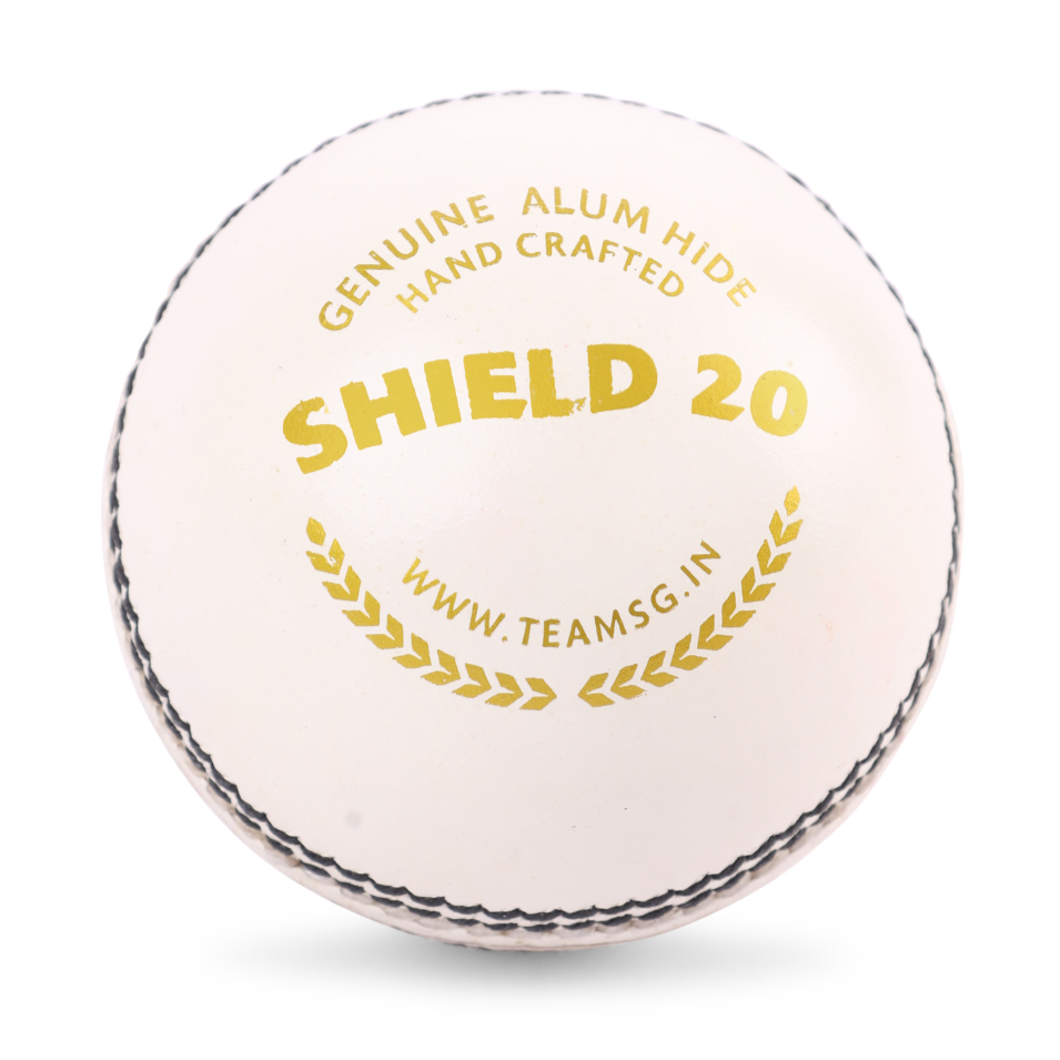 SG Shield 20 White Leather Cricket Ball Image