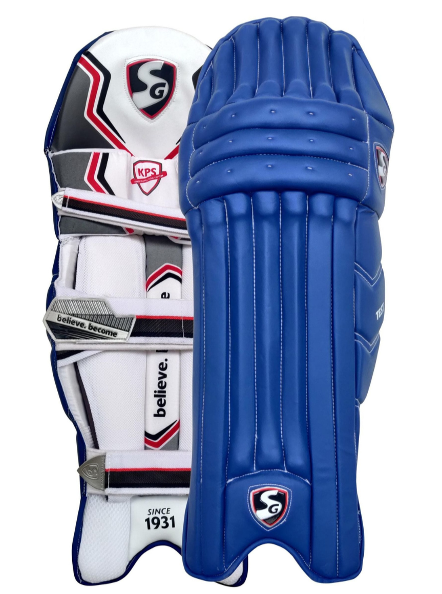 SG Test Blue Cricket Batting Leg Guard Pads Image