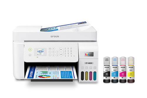 Epson EcoTank ET-4800 Wireless All-in-One Cartridge-Free Supertank Printer with Scanner, Copier, Fax, ADF and Ethernet Image