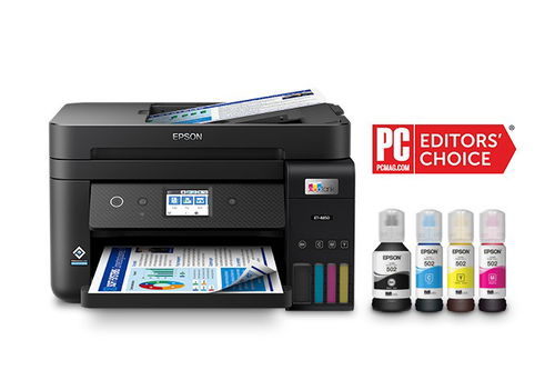 Epson EcoTank ET-4850 Wireless Color All-in-One Cartridge-Free Supertank Printer with Scanner, Copier, Fax, ADF and Ethernet Image