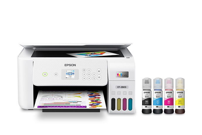 EcoTank ET-2803 Wireless Color All-in-One Cartridge-Free Supertank Printer with Scan and Copy Image
