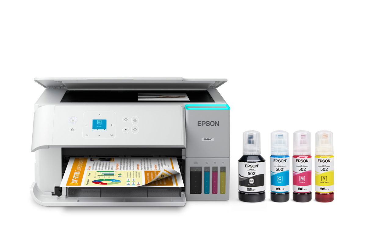 Epson EcoTank ET-2980 Wireless All-in-One Color Supertank Printer – White Image