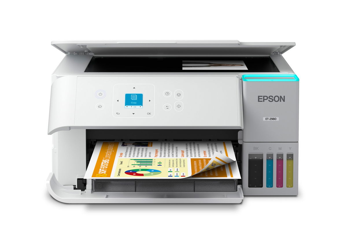 Epson EcoTank ET-2980 Wireless All-in-One Color Supertank Printer – White