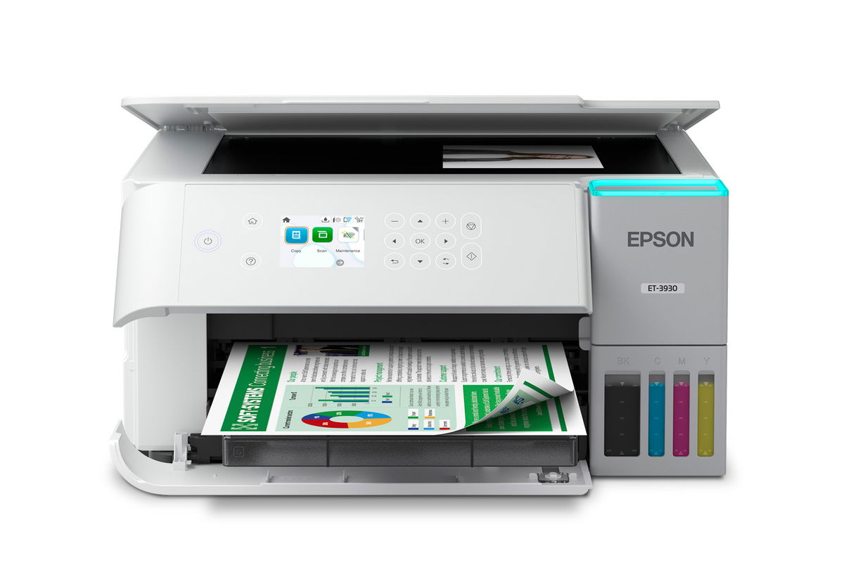Epson EcoTank ET-3930 Wireless All-in-One Color Supertank Printer – White Image