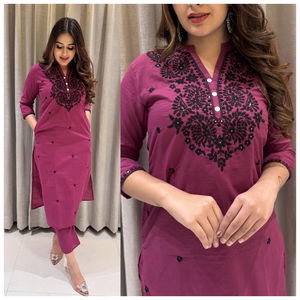 Pure Cotton Kurti & Afghani Pant Set