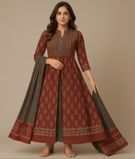 3-Piece Shrug Style Cotton Suit Set Image