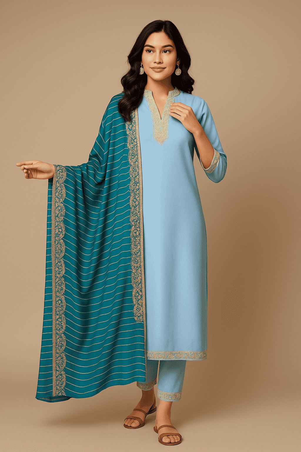 Premium Viscose Silk Embroidered Kurta Set with Dupatta Image