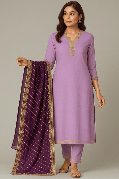 Premium Viscose Silk Embroidered Kurta Set with Dupatta
