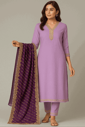 Premium Viscose Silk Embroidered Kurta Set with Dupatta