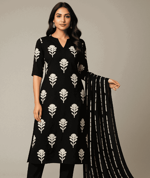 Premium Heavy Cotton Kurti Set with Dupatta Image