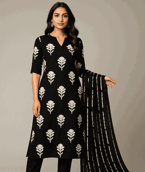 Premium Heavy Cotton Kurti Set with Dupatta Image