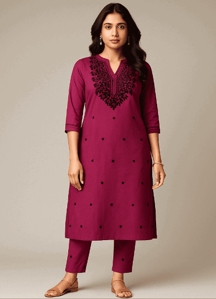 Pure Cotton Kurti & Afghani Pant Set Image