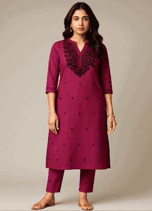 Pure Cotton Kurti & Afghani Pant Set Image
