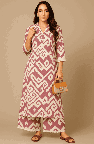 Premium Kurti Pant Set  - Pure Cotton Flex Print (FREE EARINGS) Image