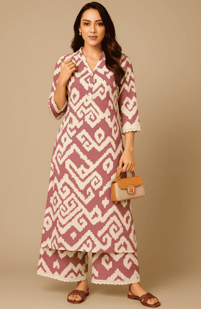 Premium Kurti Pant Set  - Pure Cotton Flex Print (FREE EARINGS) Image