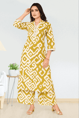 Premium Kurti Pant Set  - Pure Cotton Flex Print (FREE EARINGS)