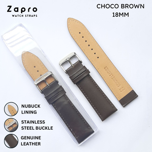 18MM Brown Half  Padded Genuine Leather Watch Straps Image