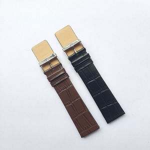 22mm & 20mm Black & Brown Crocodile Slim Leather Watch Straps for Gents and Ladies 20 MM 22 MM