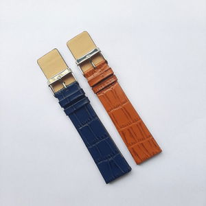 22mm & 20mm Tan Crocodile Slim Leather Watch Straps for Gents and Ladies 22 MM 20 MM