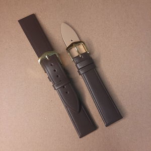 18mm Brown Non-Padded Leather Watch Strap – Vintage-Inspired Elegance  Image