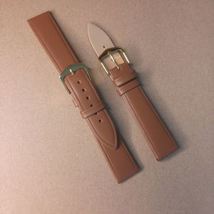 18mm Tan Non-Padded Leather Watch Strap – Vintage-Inspired Elegance  Image