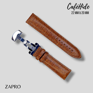 Zapro 22mm & 20mm  CafeHide Leather Watch Strap with Butterfly Clasp 22 MM  20 MM Image