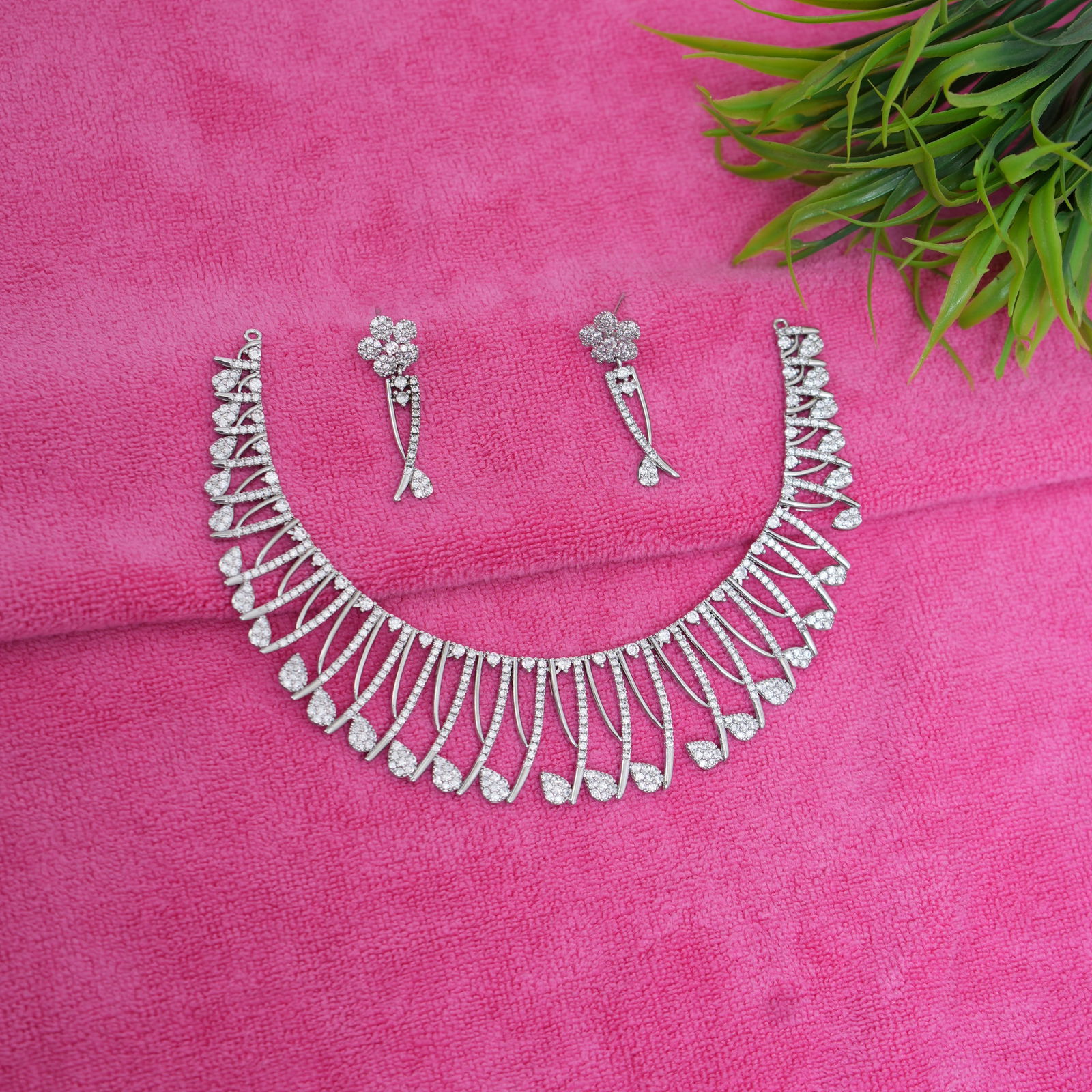Silver Radiance CZ Necklace Set Image