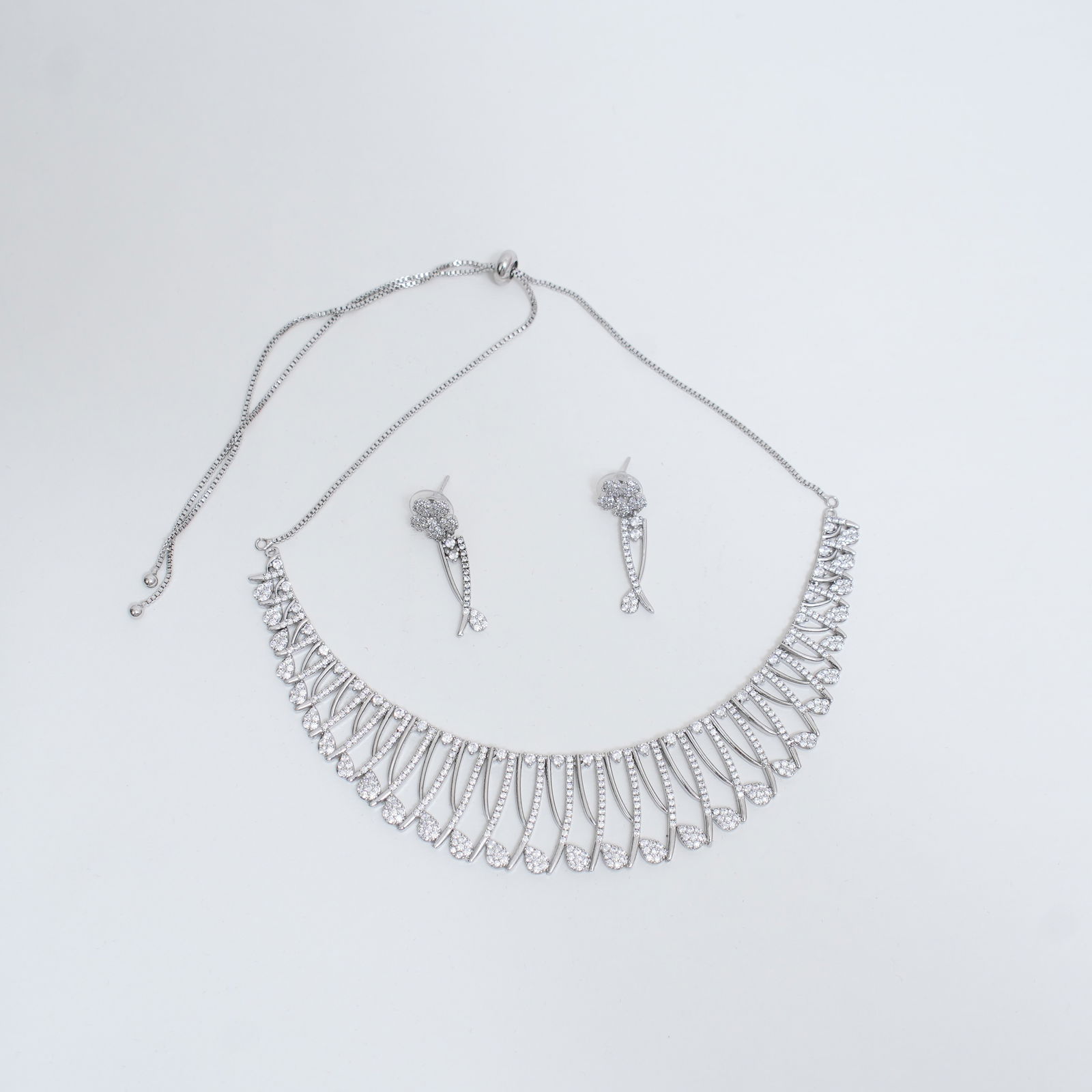 Silver Radiance CZ Necklace Set