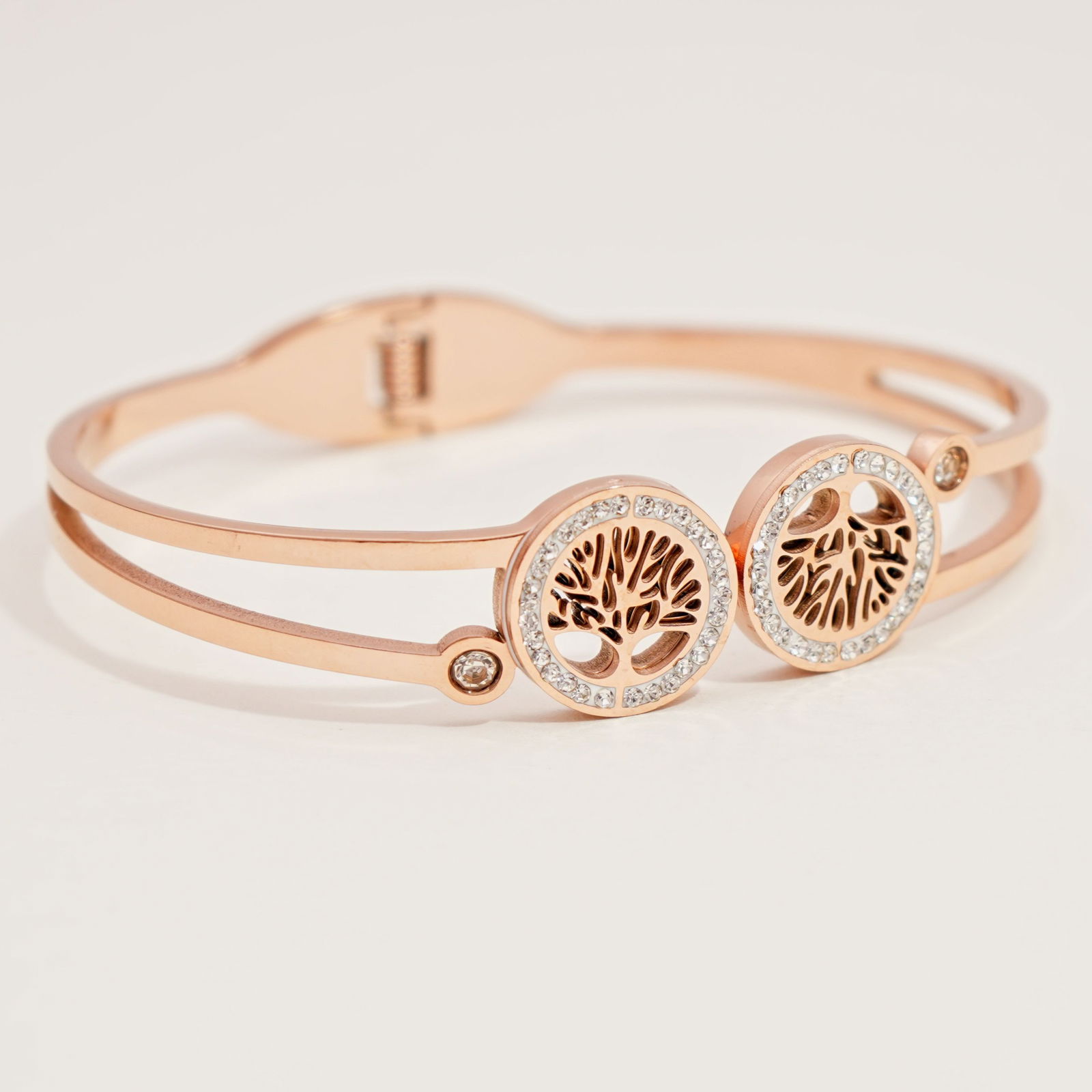  Elegant Dual Charm Rose Gold Bracelet Image