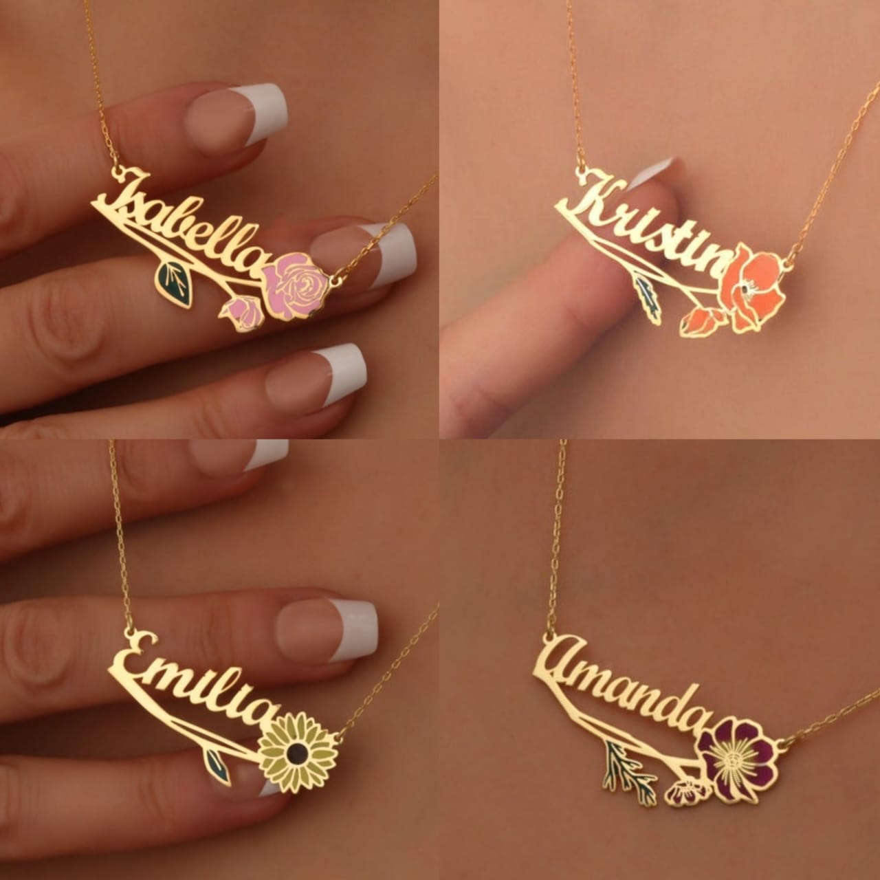 Enamel Name Necklace
