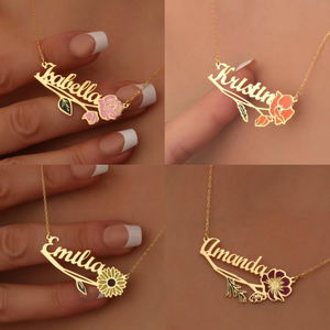 Enamel Name Necklace