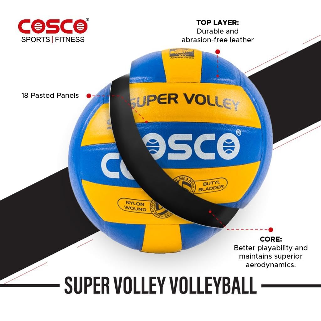 Cosco Super Volley Volleyball, Size 4 (Multicolour) 