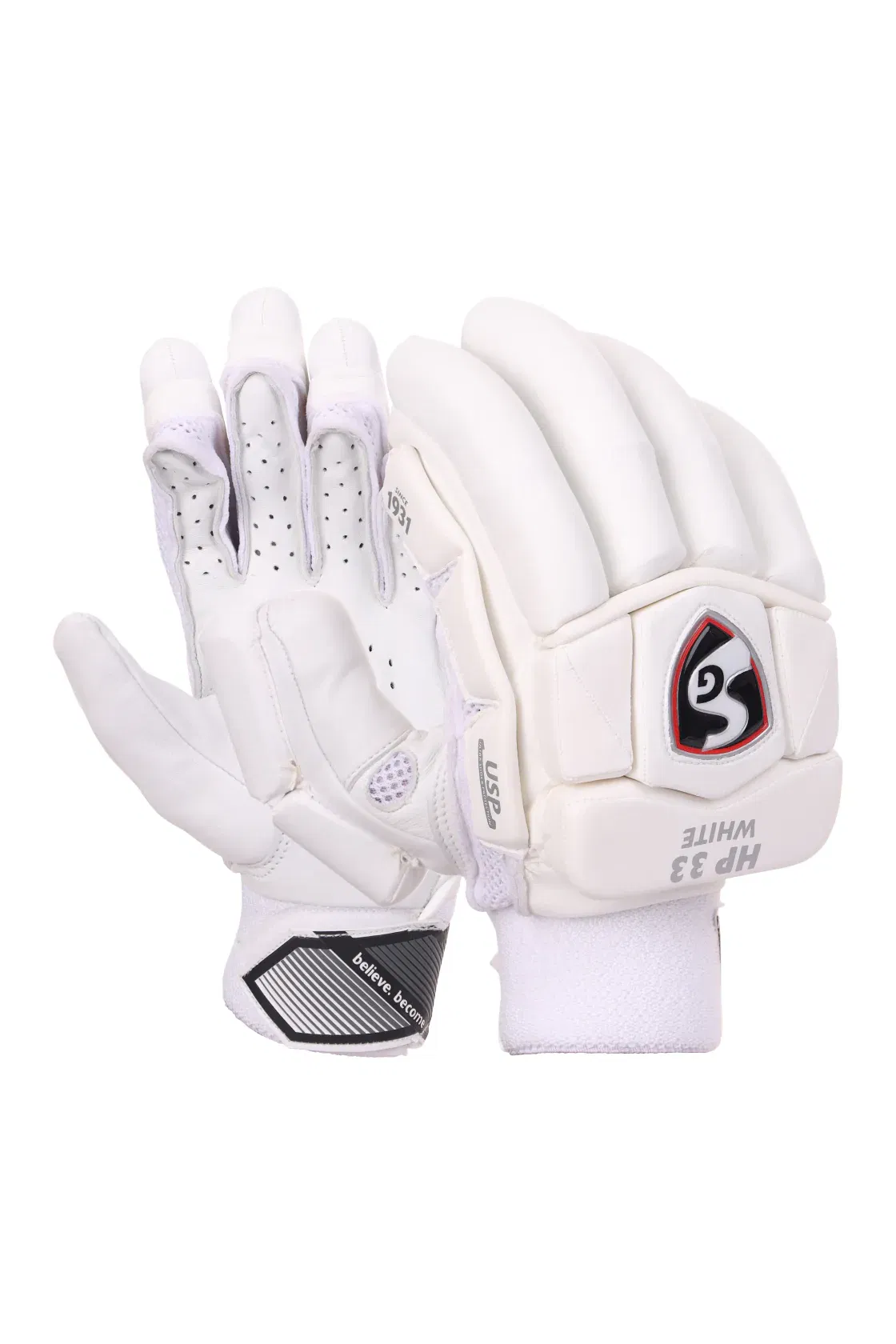 sg hp 33 white batting gloves