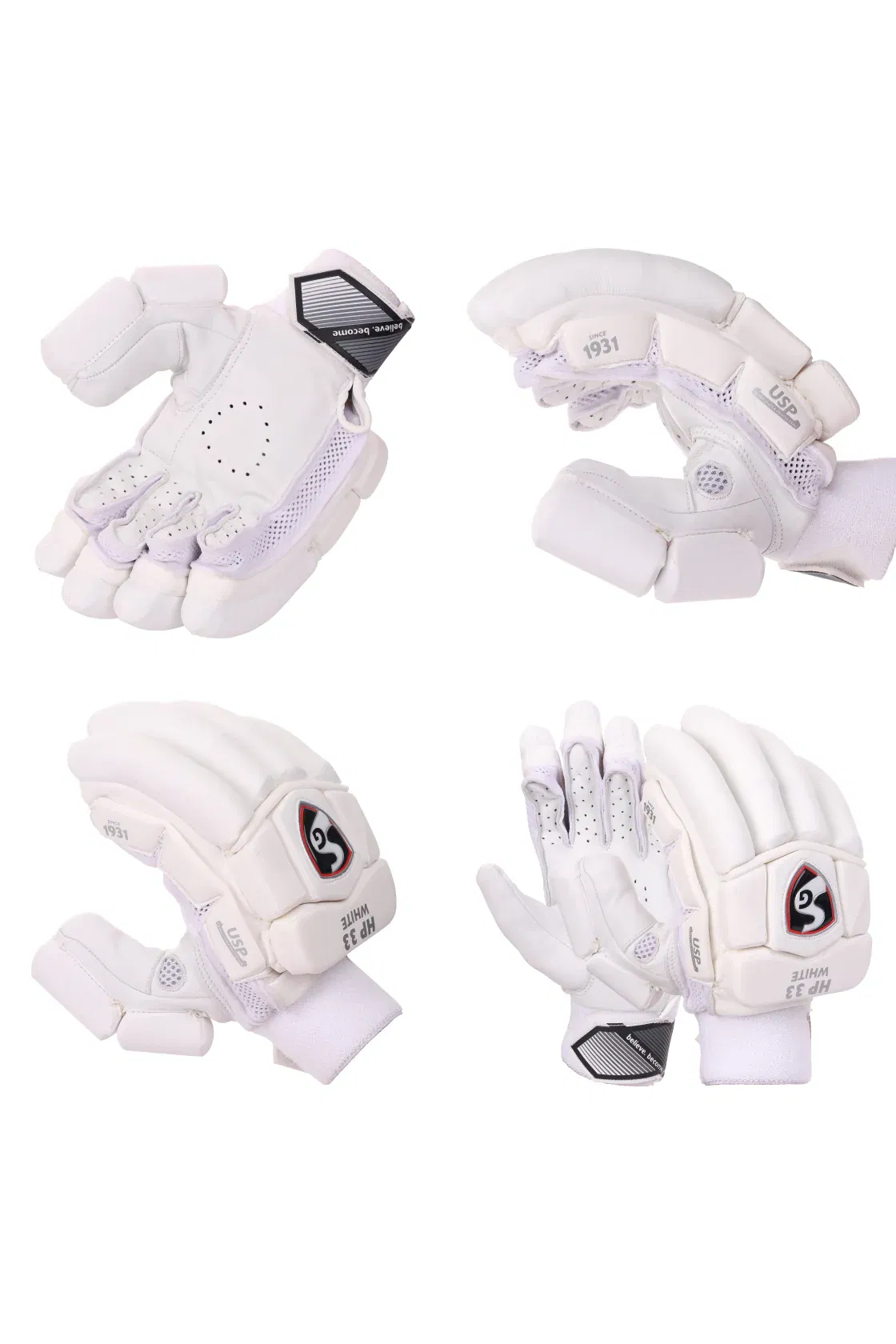 sg hp 33 white batting gloves Image