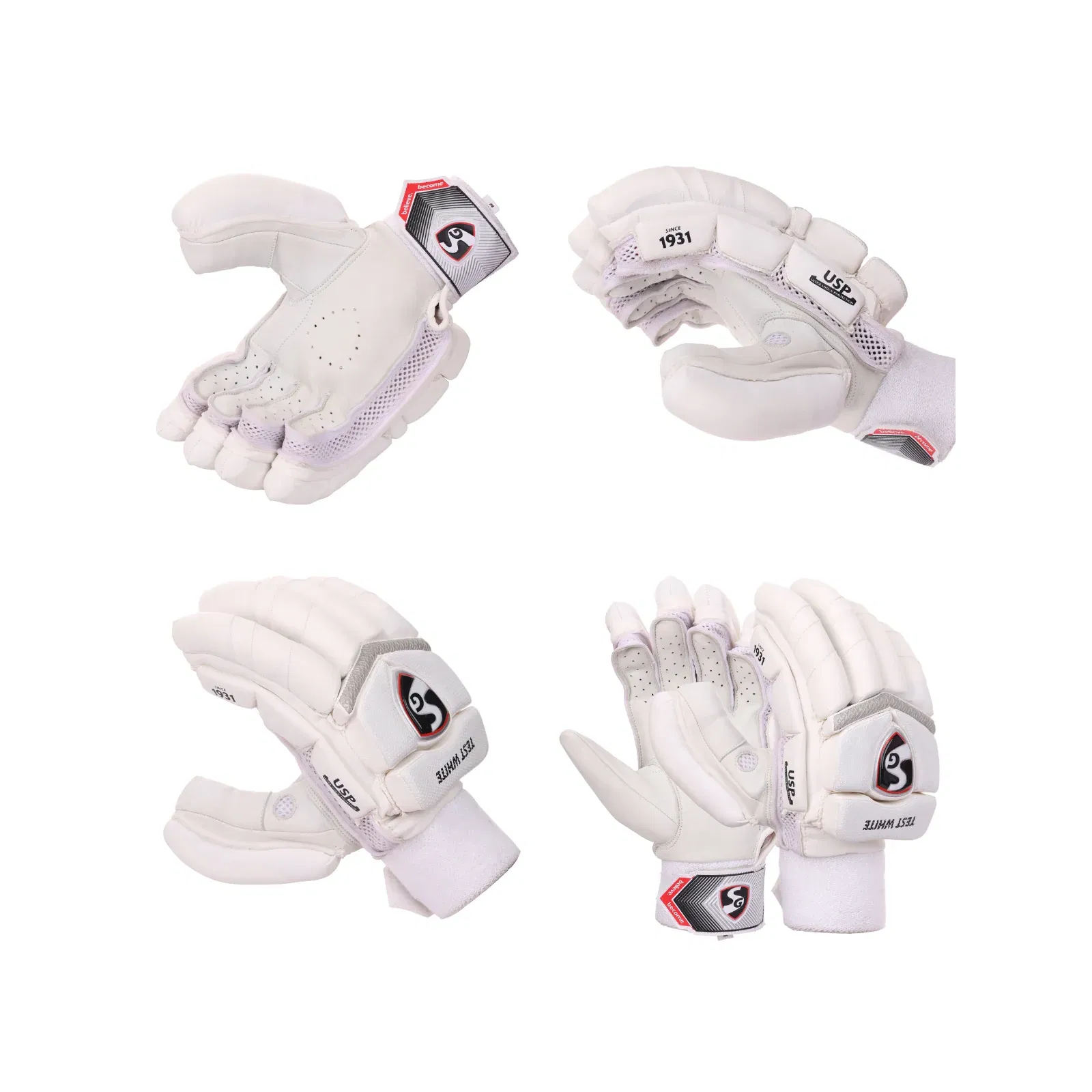 sg test white batting gloves