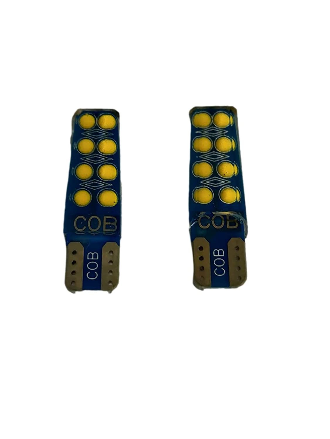 2x Yellow T10 W5W Car LED Interior Side Light Wedge Parking Bulb IP67 12V(Pack of 2)