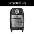 Silicone Key Cover fit for Kia Seltos 4 Button Smart Key (Please Compare Key Shape and Buttons Before Placing Order)(Black) Pack of 1 Image 