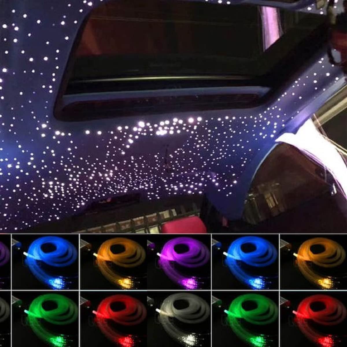Fiber Optic Light RGB 300pcs Cable Ceiling Car Roof Star Light 2M Remote+ App Control 300pcs Image 