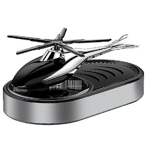 Car Aroma Diffuser Air Freshener Perfume Solar Power Dashboard Helicopter style Decoration With Perfume (Silver) Image