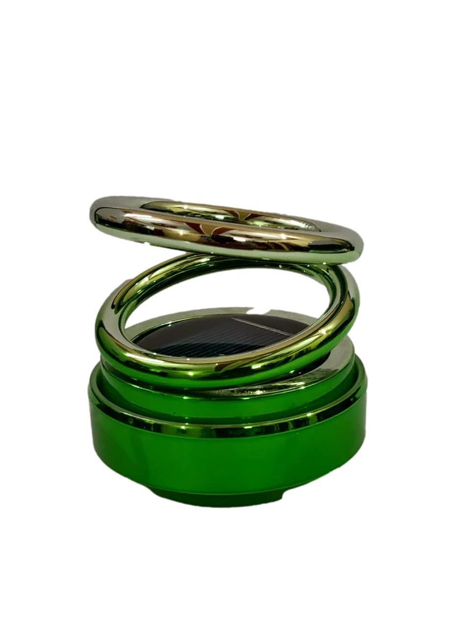 Air freshener double loop rotary suspension ABS Crystal Green air conditioner perfume dashboard air freshener car ornament solar energy(Green)