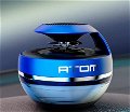 Car Aroma Diffuser Round Atom Air Freshener Perfume Solar Power Dashboard Decoration With Perfume (Atom Sytle, Blue) Image 