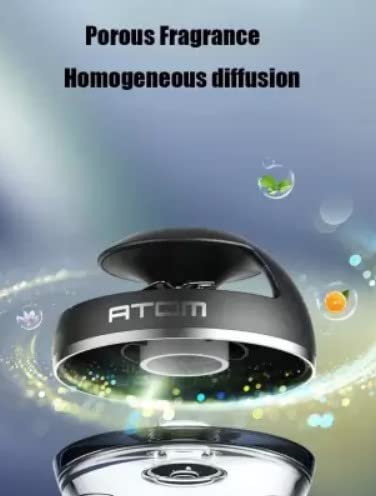 Car Aroma Diffuser Round Atom Air Freshener Perfume Solar Power Dashboard Decoration With Perfume (Atom Sytle, Green) Image 